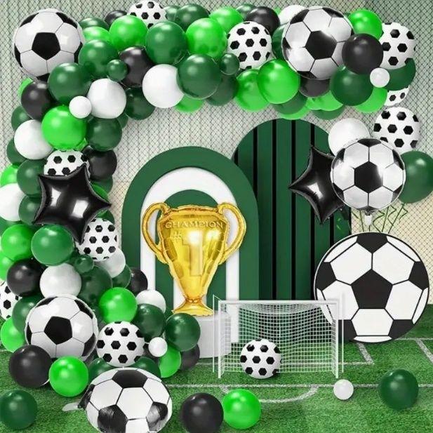 Green Football Champions Theme Aluminum Film Balloon Set for Children's Birthday Party Decoration