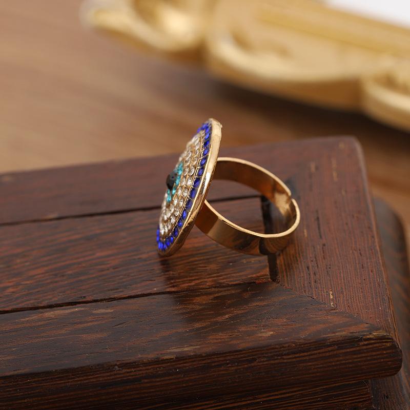 Temperament devil's eye full diamant öppen ring