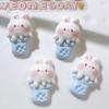 10 Stück Neue Süße Harz Mini Cartoon Kaninchen Eis am Stiel Serie Flache Rückseite Maniküre Teile Verzierungen Für Haarspangen Zubehör