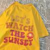 Let'S Watch The Sunset Printing Clothes Men Women Harajuku Summer Tshirt Cartoon Cotton T-Shirt Fashion Breathable Couple Tops