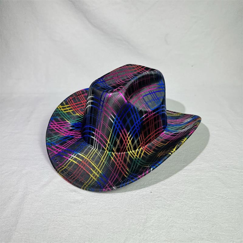 Colorful Western Cowboy Hat One-Word Hat Top Festival Party Party Jazz Hat Felt Top Hat