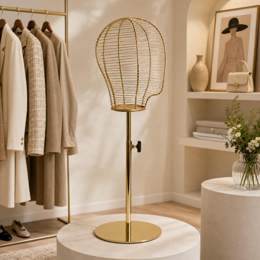 Metal Wire Mannequin Head Display Stand Freestanding for Boutique Owners