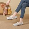 Women's Sandals Shoe Flat and Comfortable HoleHole Mary Jane Shoes Women Genuine Leather Summer Hollow Out Female Shoes
