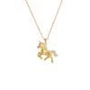 S925 Sterling Silver Lucky Unicorn Collarbone Pendant Necklace: Light Luxury, Elegant, and Versatile.