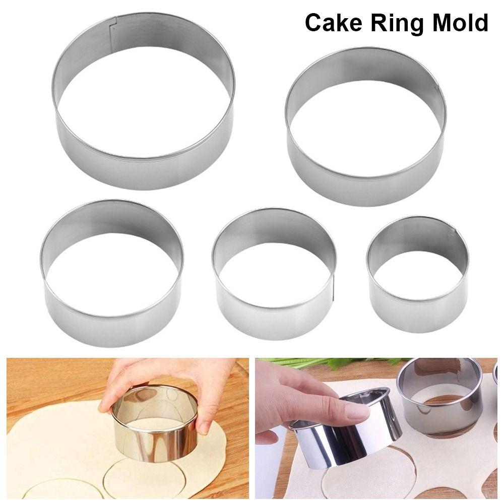 5Pcs/Set Durable Stainless Steel Cake Ring Mold Round Circle DIY Cake Gum Paste Mould 4/5/6/7/8cm Cookie Mousse Cuttur