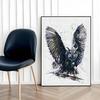 Poster Owl Abstract Watercolor In Black Frame 