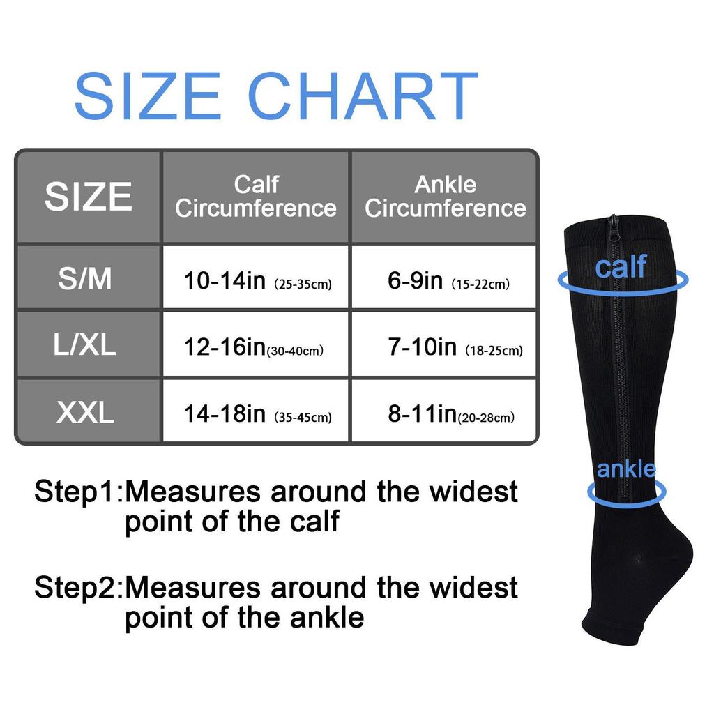 Zipper Compression Sports Socks - Beauty Leg Support Sox