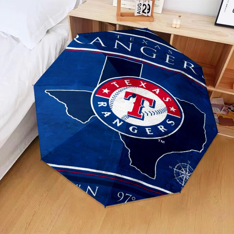 Baseball Rangers Map Umbrella Folding Umbrella, Automatic Umbrella 8-Frame for Travel, Camping Use Gift for Halloween Christmas