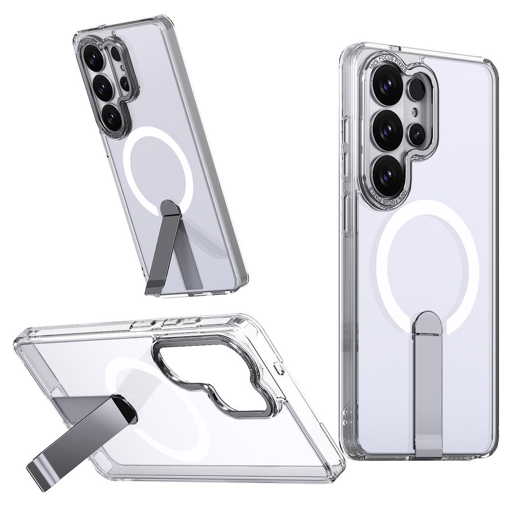For Samsung Galaxy S26 Ultra Magnetic Case Kickstand TPU + Acrylic Phone Cover