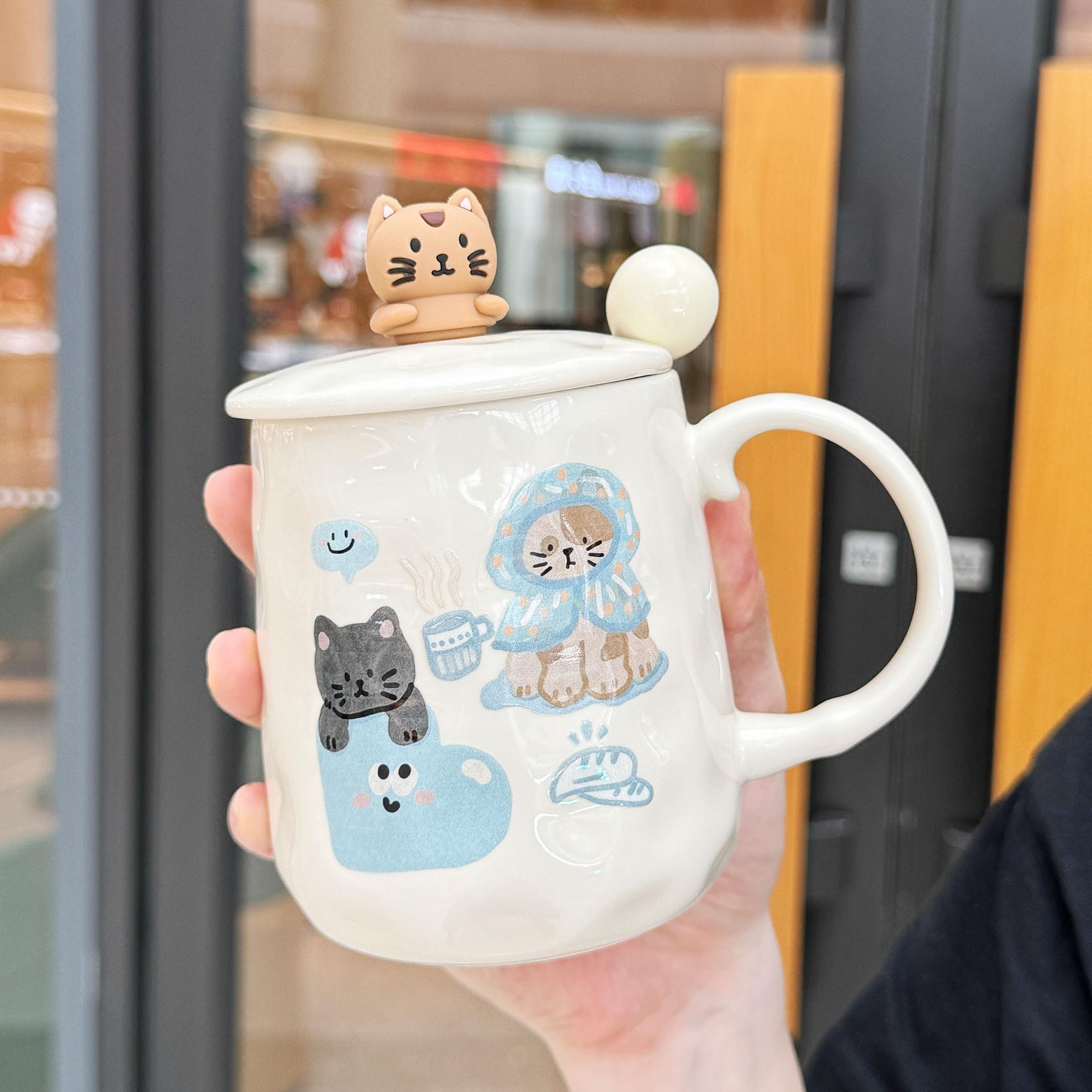 

Кружка Кошка Керамическая кружка Оригинальные чашки для завтрака для кофе Милые кружки Посуда Персонализированный подарок Смешная кружка Кружка для чая Рождество Пиво 301-400ml