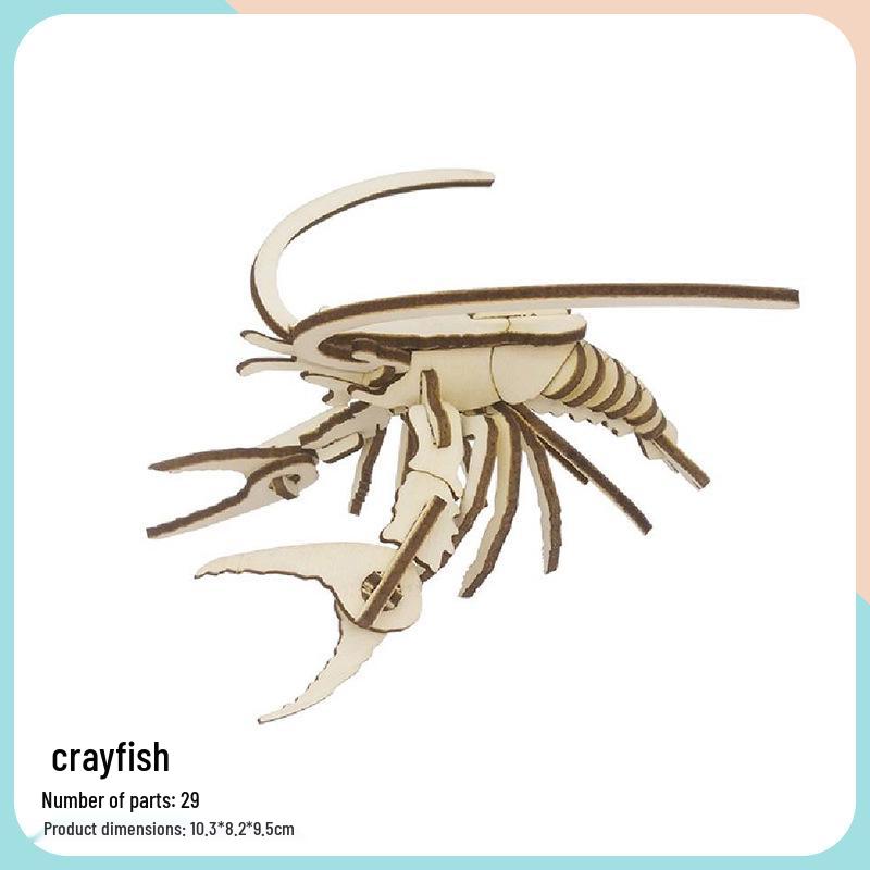 Ручная деревянная 3D-головоломка «Акула» - Морское животное, игрушка «Сделай сам» для школьников