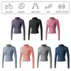 Long Sleeved Women Jacket Quick DryingTight Yoga Suit For Slimming Fitness Running Yoga Sports Zipper Stand Collar Casual Jacket