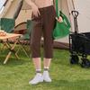 Women Casual Solid Color Loose Fit Sport Cargo Capri Pants with Elastic Waist and Adjustable Drawstring for Outdoor Activities