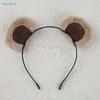 Plush Brown Bear Ears Headband Cute Furry Animal Cosplay Hair Hoop for Kids AdultCostume Party Photo Props Birthday Gift