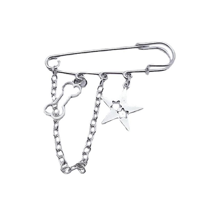 Harajuku Fünfzackiger Stern Serie Brosche Street Fashion Anstecknadel Anzug Accessoires Einfache Schuhschnalle Ketten Anstecknadel