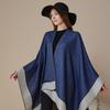 European and American Women 's Fashion Shawl Solid Color Pashmina Reversible Cape Autumn Winter Warm Cloak Large Simple Wraps