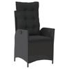 Vidaxl 7-Cz. Garden Furniture Set With Cushions, Black, Poly Rattan