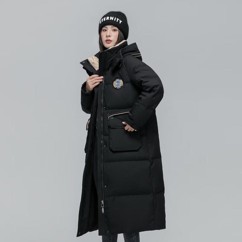 Xuezhongfei Damen 2025 Winter 90% Daunen Langer Pufferparka mit Kapuze