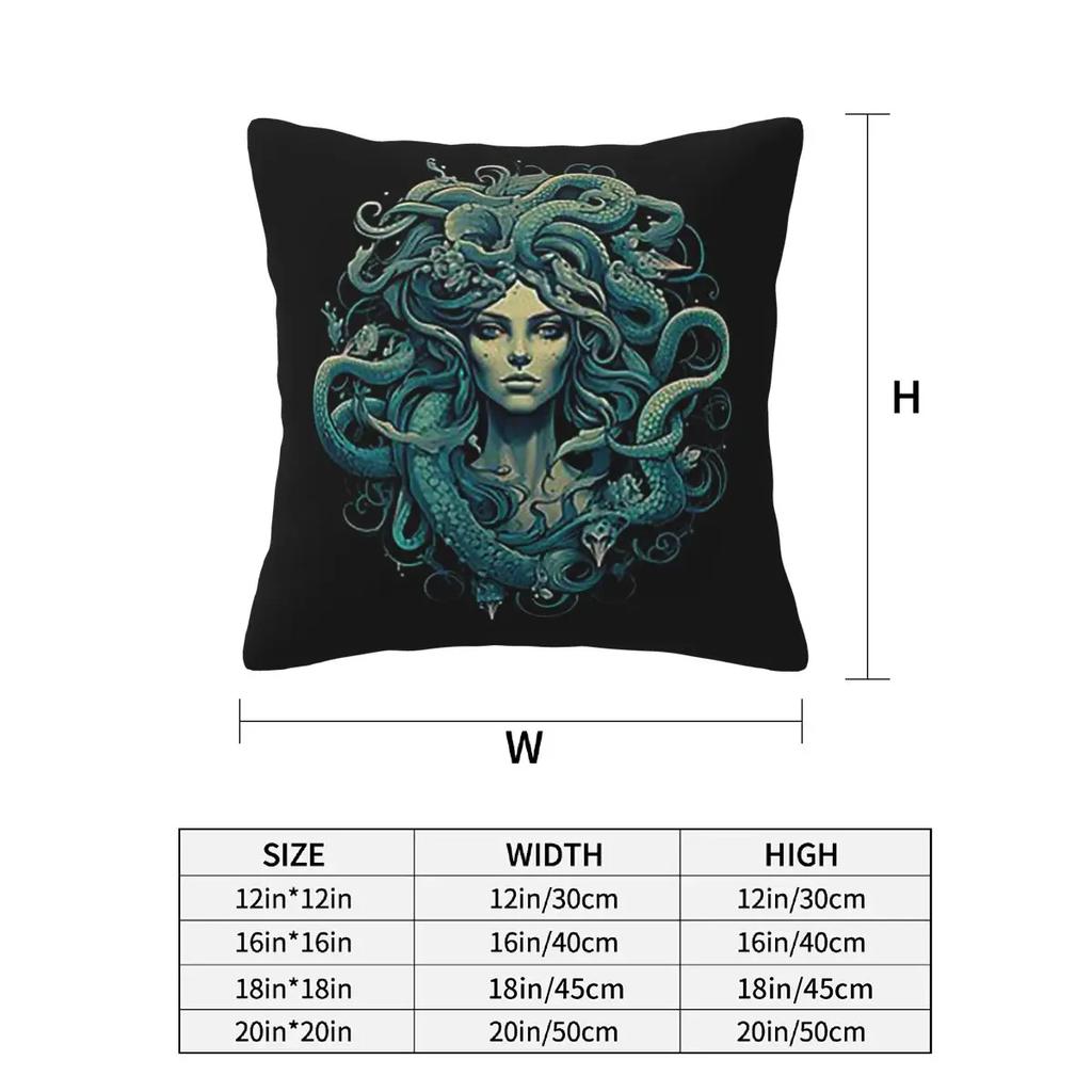 Ancient Greece Medusa Gorgon Vintage Style 2 Pcs Square Pillowcase Pillow Cover Cushion Decor Comfort Throw Pillow For Home Car