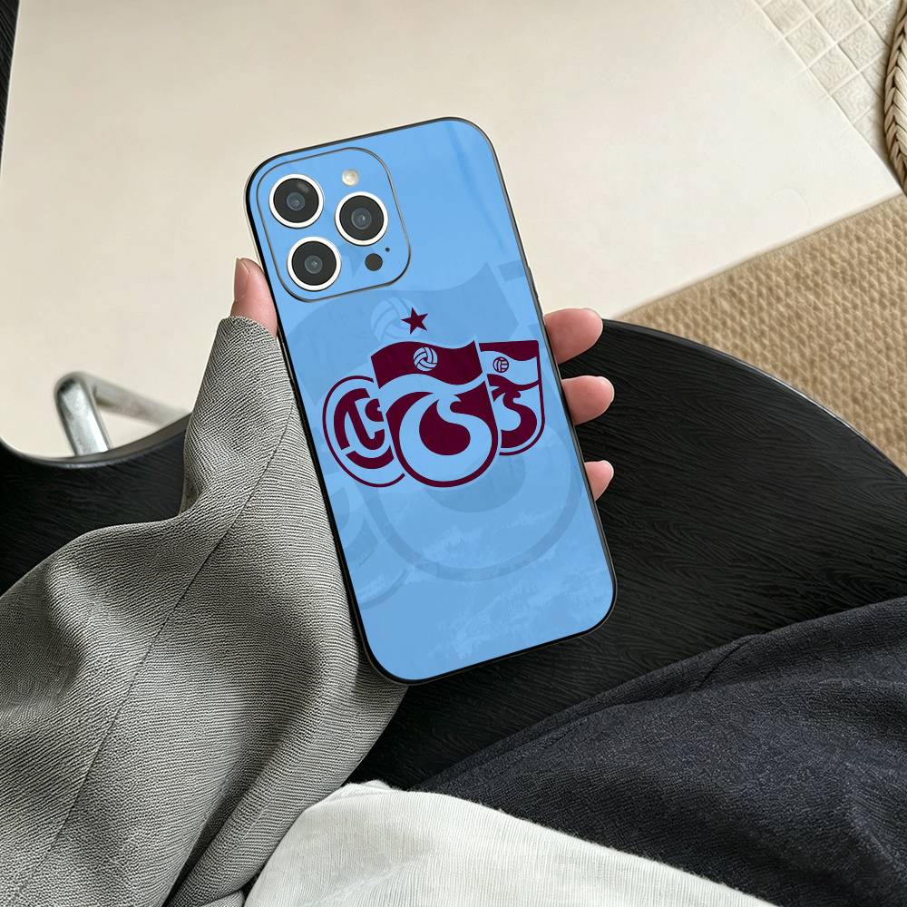 Trabzonspor Handyhülle Für iPhone 17, 16, 15, 14, 13, 12, 11 Plus, Pro Max, Andere Weiche Schwarze Hülle