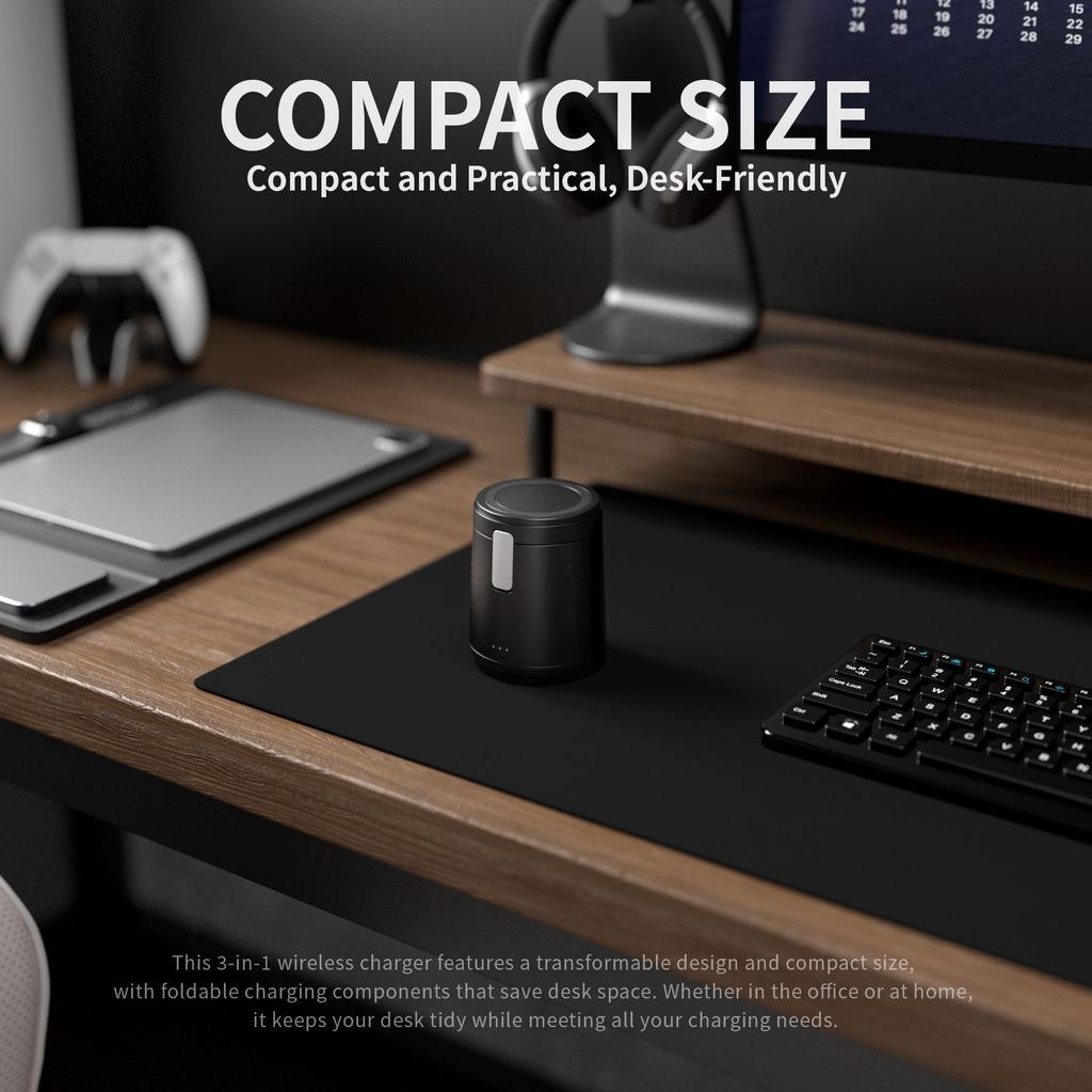 3 w 1 składana magnetyczna ładowarka bezprzewodowa 3 stacje dokujące szybka ładowarka stojak do iPhone'a 16 15 14 13 Pro Max iWatch AirPods