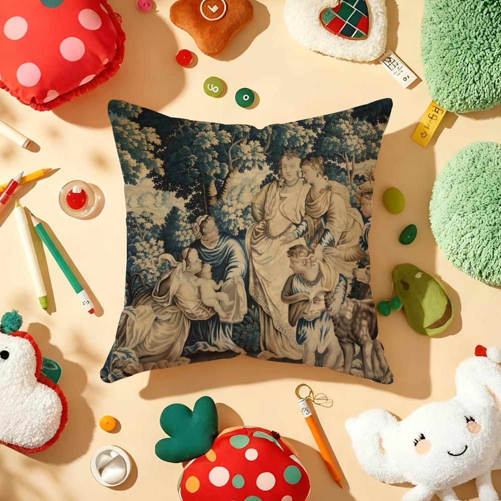 Aubusson Tapestry French Th Century Cushion Cover Plush Fabric Soft DoubleSided Printed Sofa Warm Winter Home Pillow Cover