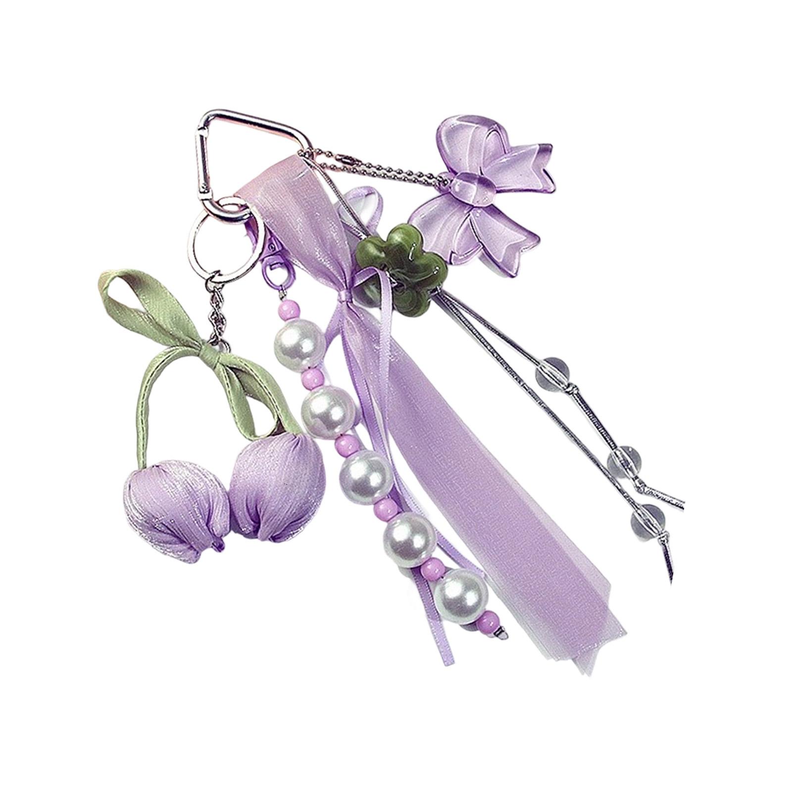 

Шарм Бантик Брелок Цветок Аксессуар для Сумки Стильное Украшение для Кошелька Уникальные Аксессуары для Ключей для Повседневного Использования фиолетовый