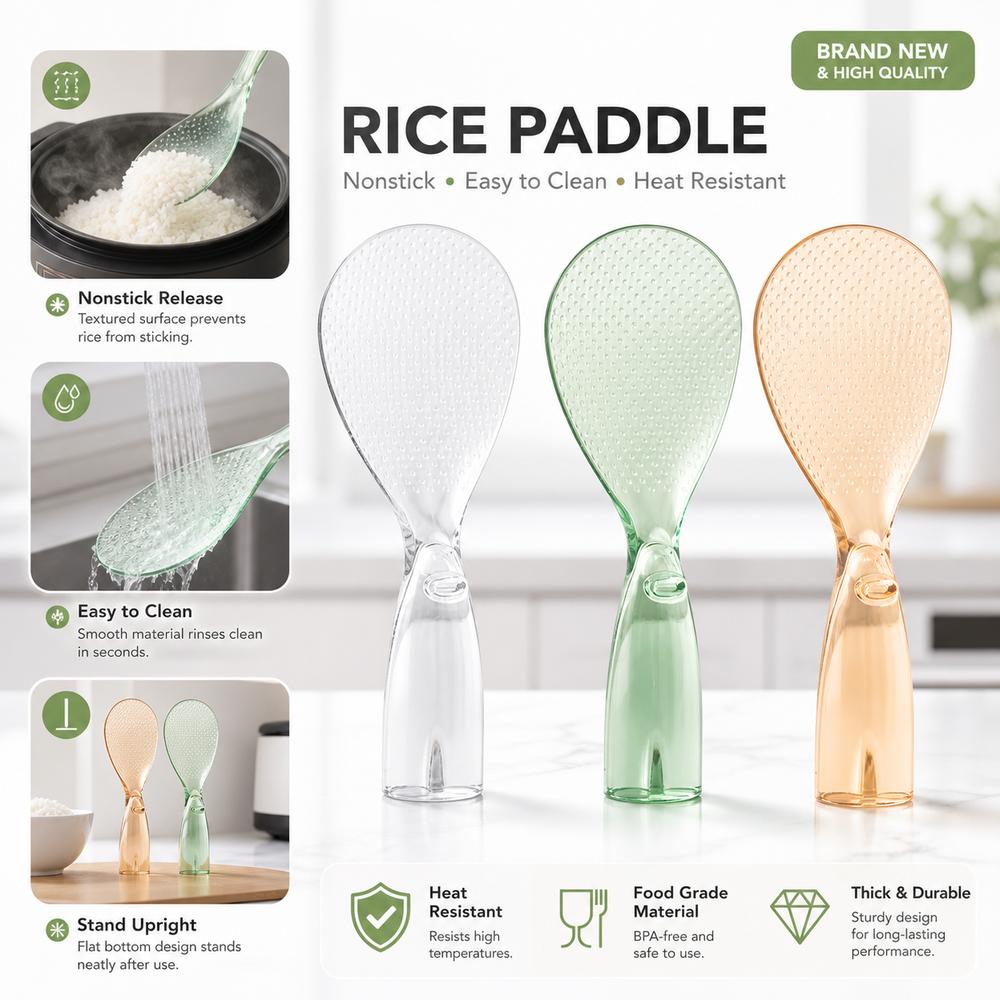 Plastic Rice Spoon Nonstick Surface Rice Cooker Spoon New Rice Paddle Kitchen Serving