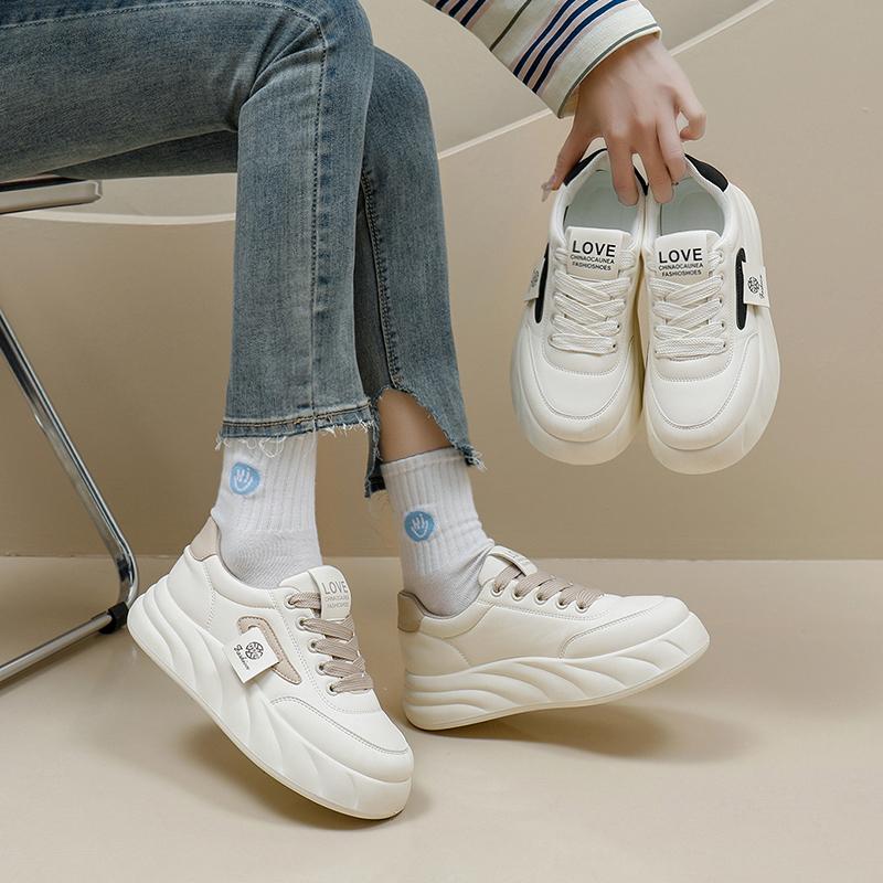 Woman Vulcanize Shoes Spring Casual Sports Thick Soled Trainers Women Fashion Lace-up Running Sneakers Footwear Athletic Shoe