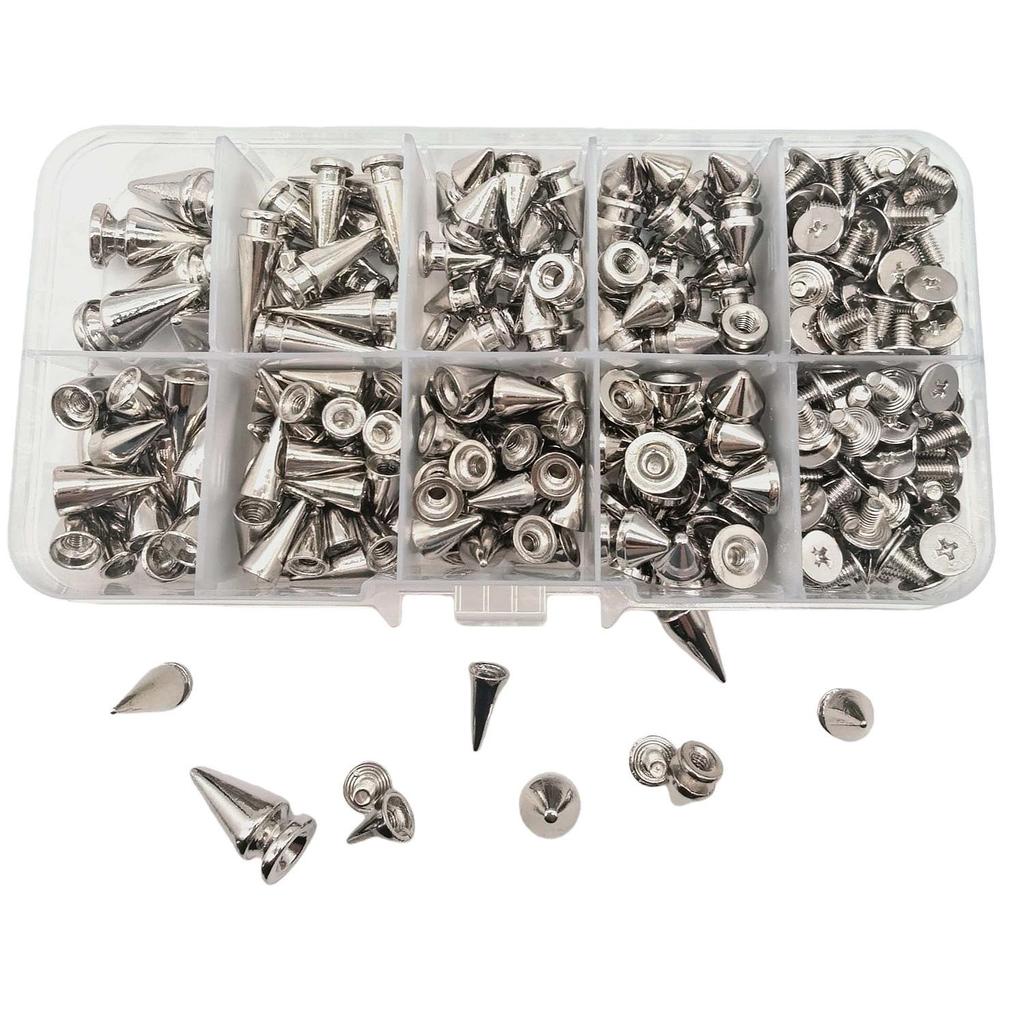 354-Piece Punk Rivet Set: Conical Leather Decoration Studs with Tool