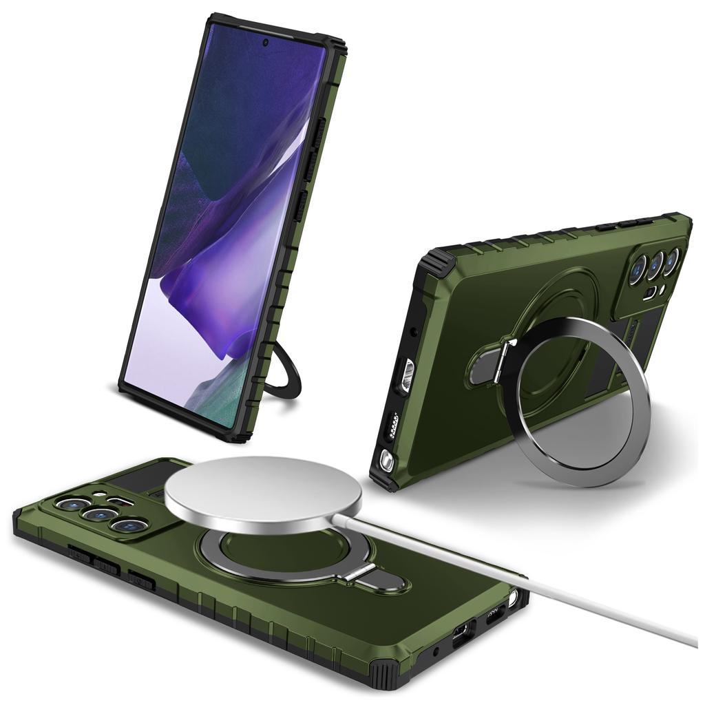For Samsung Galaxy Note20 Ultra/Note20 Ultra 5G Case PC+TPU Kickstand Magnetic Phone Cover