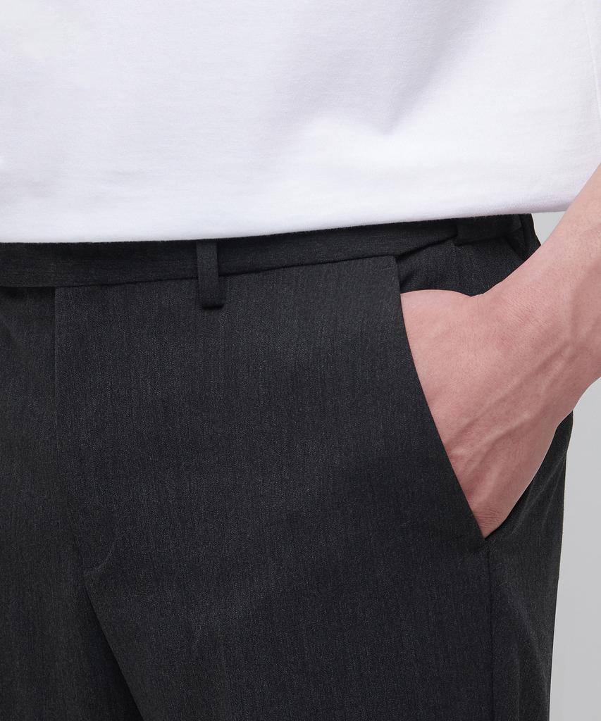 MUSINSA STANDARD Lightweight Semi-Wide Hidden Elastic Waist Slacks [Charcoal Gray]