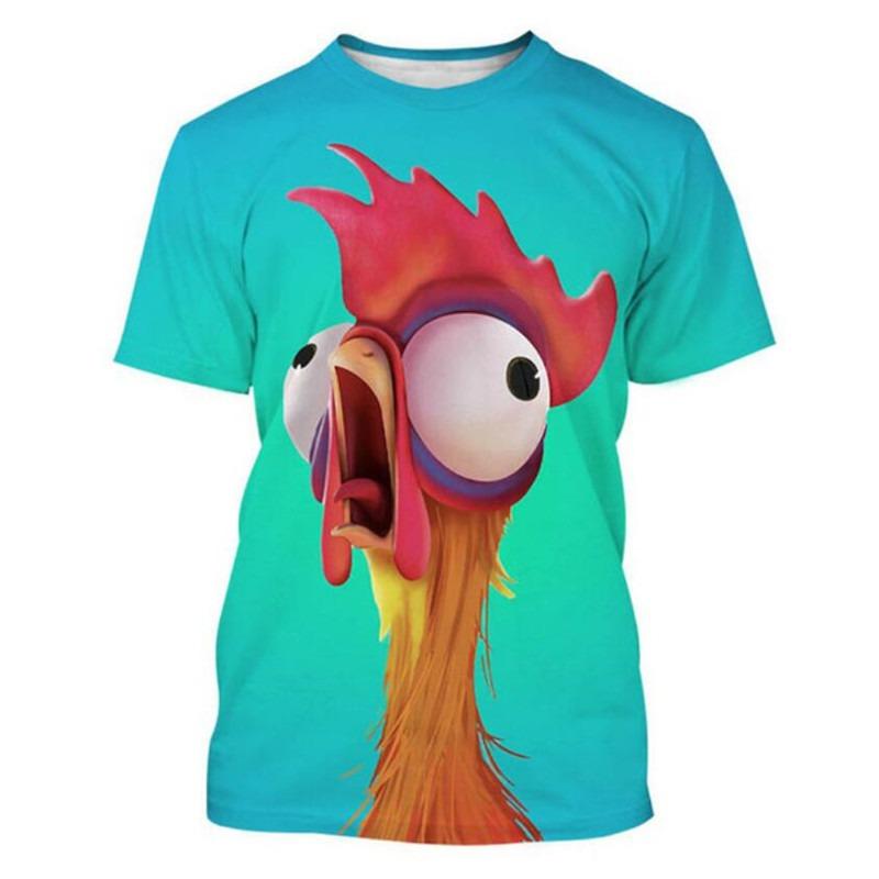 Fashion Personality Funny Chicken Graphic T Shirts Hip Hop Street Style Harajuku Printed Tees Summer Casual Humor Men O-neck Top