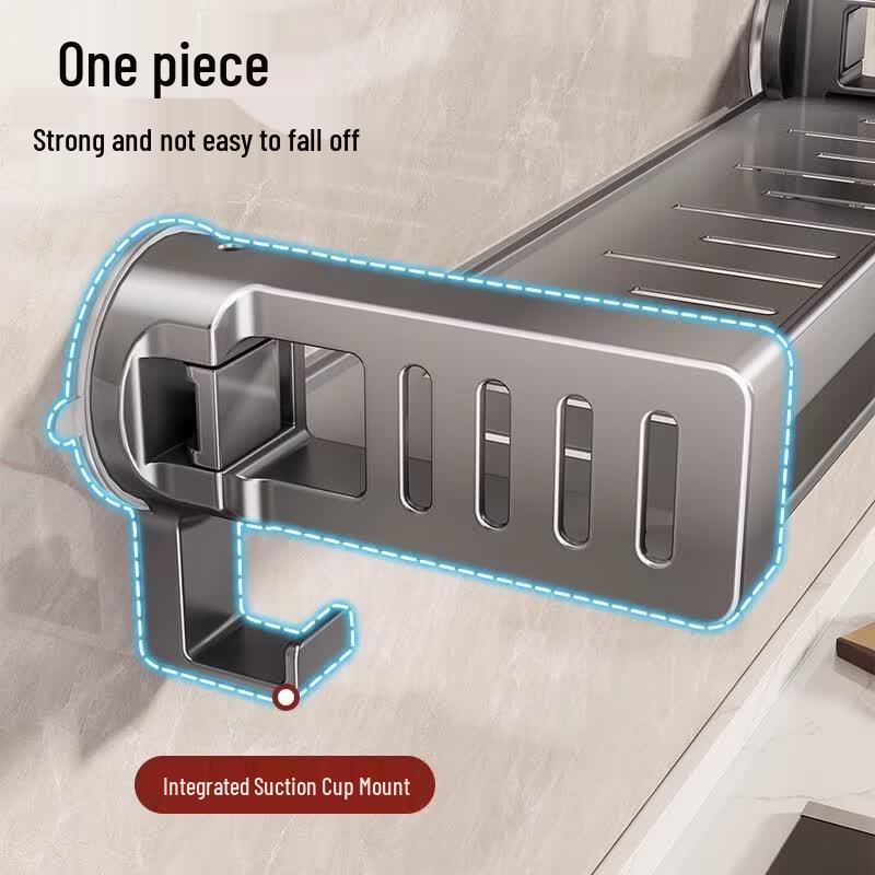Wall-Mounted Stainless Steel Kitchen Organizer Rack