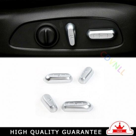 Seat Adjustment Button Cover Trim 4PC For Chevrolet Equinox 2018- Silver ABS