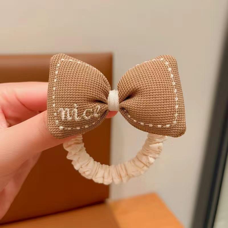 

Эластичные заколки и резинки для волос цвета кофе с молоком для девочек - Цветочные тканевые аксессуары для детей