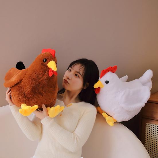 Rooster Plush Toy Cotton Filled Lovely Simulation Poultry Doll Plushies Companion Sofa Cushion Stuffed Cartoon Chicken Doll Kids Toy