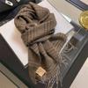 Soft Pole-level Color 100 Wool Narrow Retro Style Plaid Men's and Women's Thermal Scarf Small Shawl