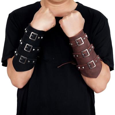 Punk Hip Hop 1 Peça Cosplay Armadura de Couro Braço Viking Pulseiras Pirata Cavaleiro Manopla Pulseira de Pulso Braçadeira Acessórios Nova Pulseira Masculina