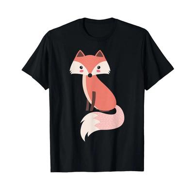 Cute Cartoon Fox Animal Amp Nature Lover Jdk0001 T Shirt Small Vintage Breathable Casual Stylish Streetwear Comfortable