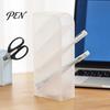 Multi Compartment Organizer Slanted Pen Holder with 5 Compartments, Plastic Stationery Storage Organizer, Box Macaron Colors Space Saving Pencil