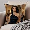 OscarWinning Spanish Actress PPenelope Cruz Cushion Cover Pillowcase Antidustmite Invisible Zipper Short Plush Sofa Cushion