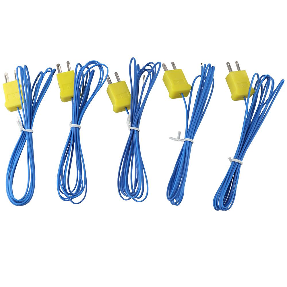 5 Stück 2M Temperatursensor -40°C bis 400°C Temperaturmessleitung Ofen und Brennofen