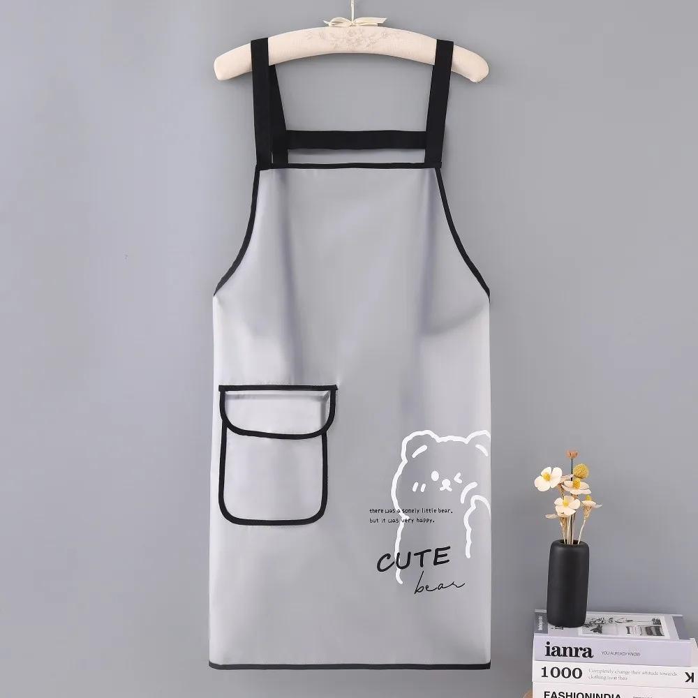 Cartoon Sleeveless Waterproof TPU Apron Dirt-Proof Transparent Oil Resistant Apron Lightweight Cleaning Aprons Kitchen Use