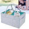 Baby Diaper Organizer Multiple Compartments Mommy Handbag Felt Travel Makeup Holder(Light GrayGreen