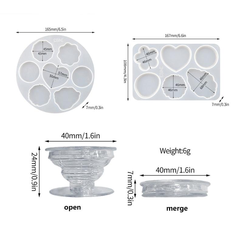 Glue Dropping Mold for Airbag Phone Bracket Diy Seamless Adhesive Resin Phone Bracket Base Silicone Mold with Support