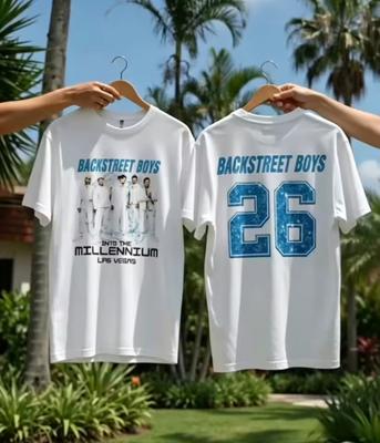 2026 Backstreet Boys Into The Millennium Las Vegas Tour T-Shirt Doppelseitiger Druck Vintage Grafik-T-Shirt 26 Nummer Druck Unisex