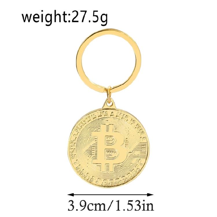 Crypto Collectible Keychain With Bitcoins Motifs Stylish Metal Construction Keyring Pendant For Gifting And Display