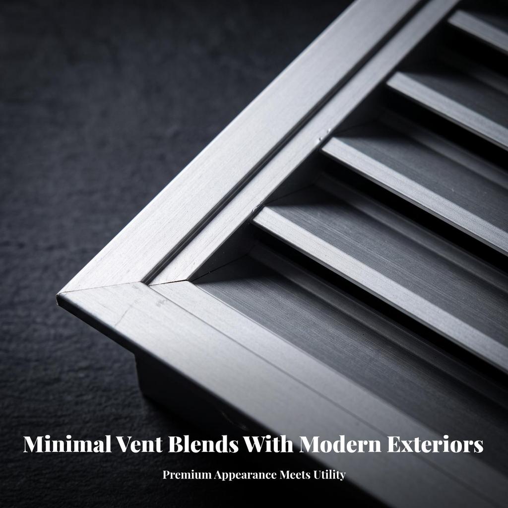 Louvered Ventilation Grille Weather-Resistant Aluminum Vent Cover Wall