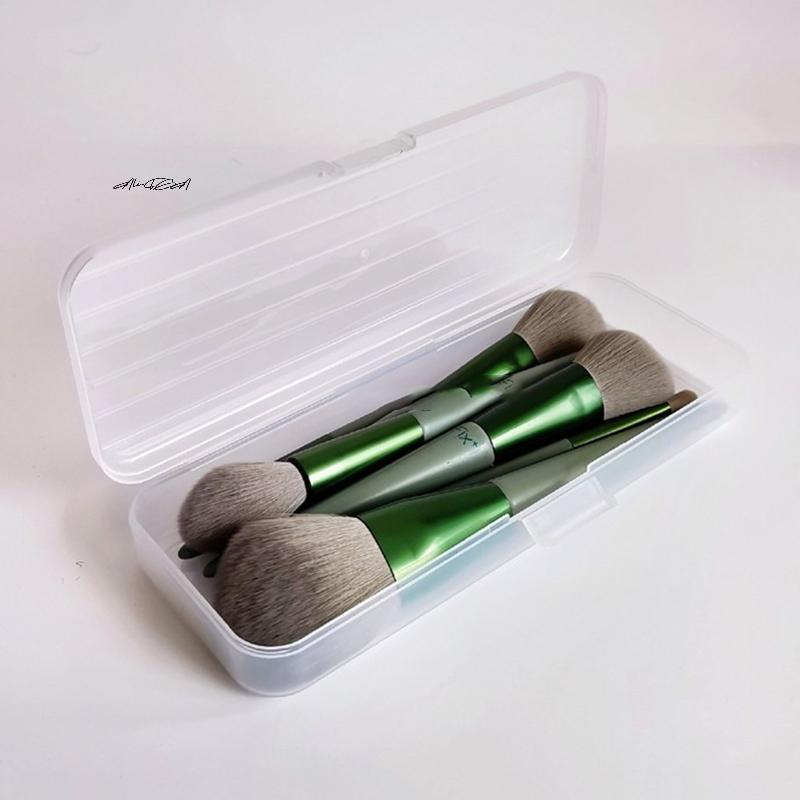 1Pc Transparent Plastic Cosmetic Storage Box Makeup Brush Pen Holder Stationery Organizer Bucket for Students